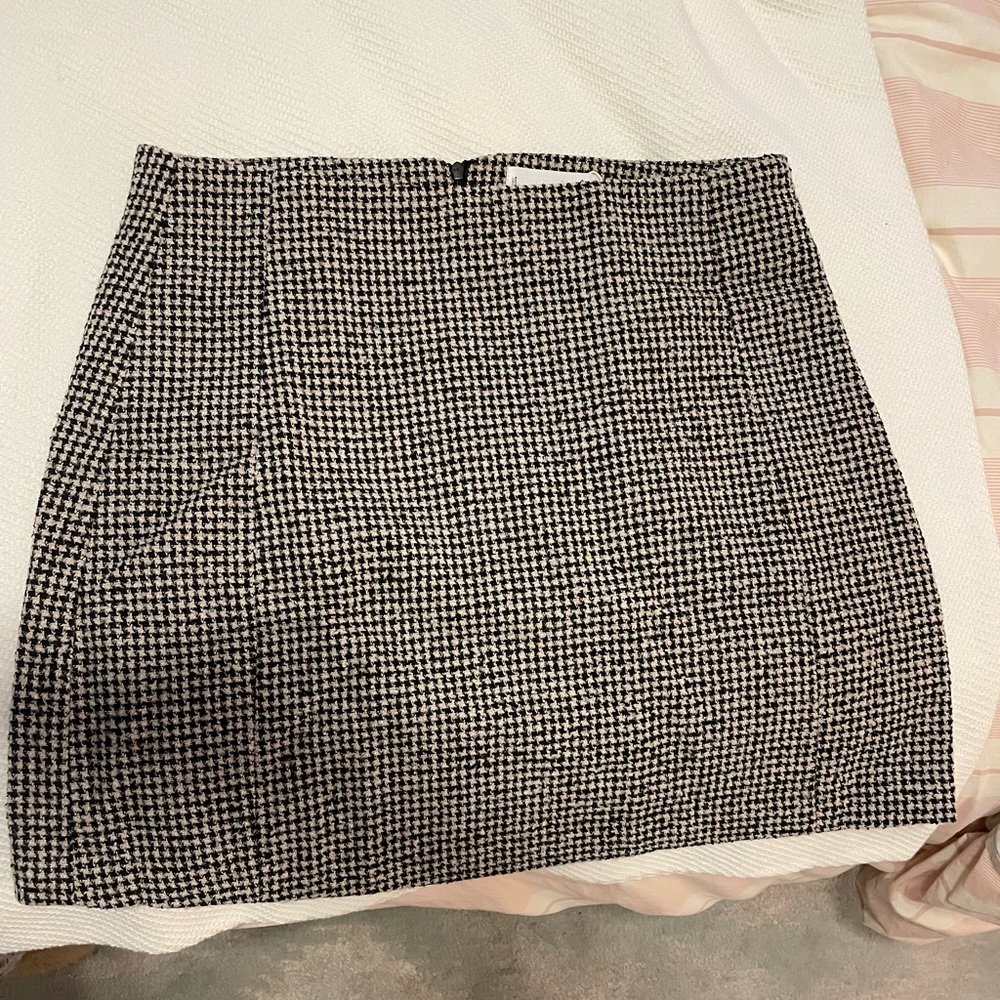 MANGO Houndstooth Mini Skirt